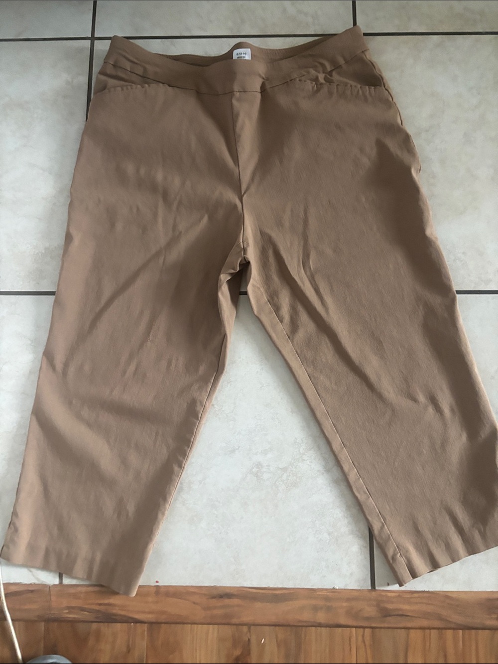 Time and Tru womensCropped Chinos - Tan